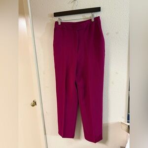 Topshop Fuchsia Trousers Women's Tailored Pink Pants Size 6 Office Straight Leg